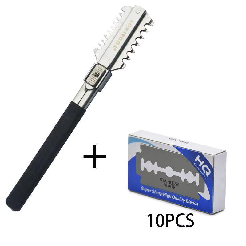 Hair Care Guide - Double-Edge โกนตัดผมมีดโกนมีดใบมีดคู่มือตัดผมเครื่องมือ Beard Trimmer ร้านตัดผมจัดแต่งทรงผมอุปกรณ์เสริมชุดใบมีด