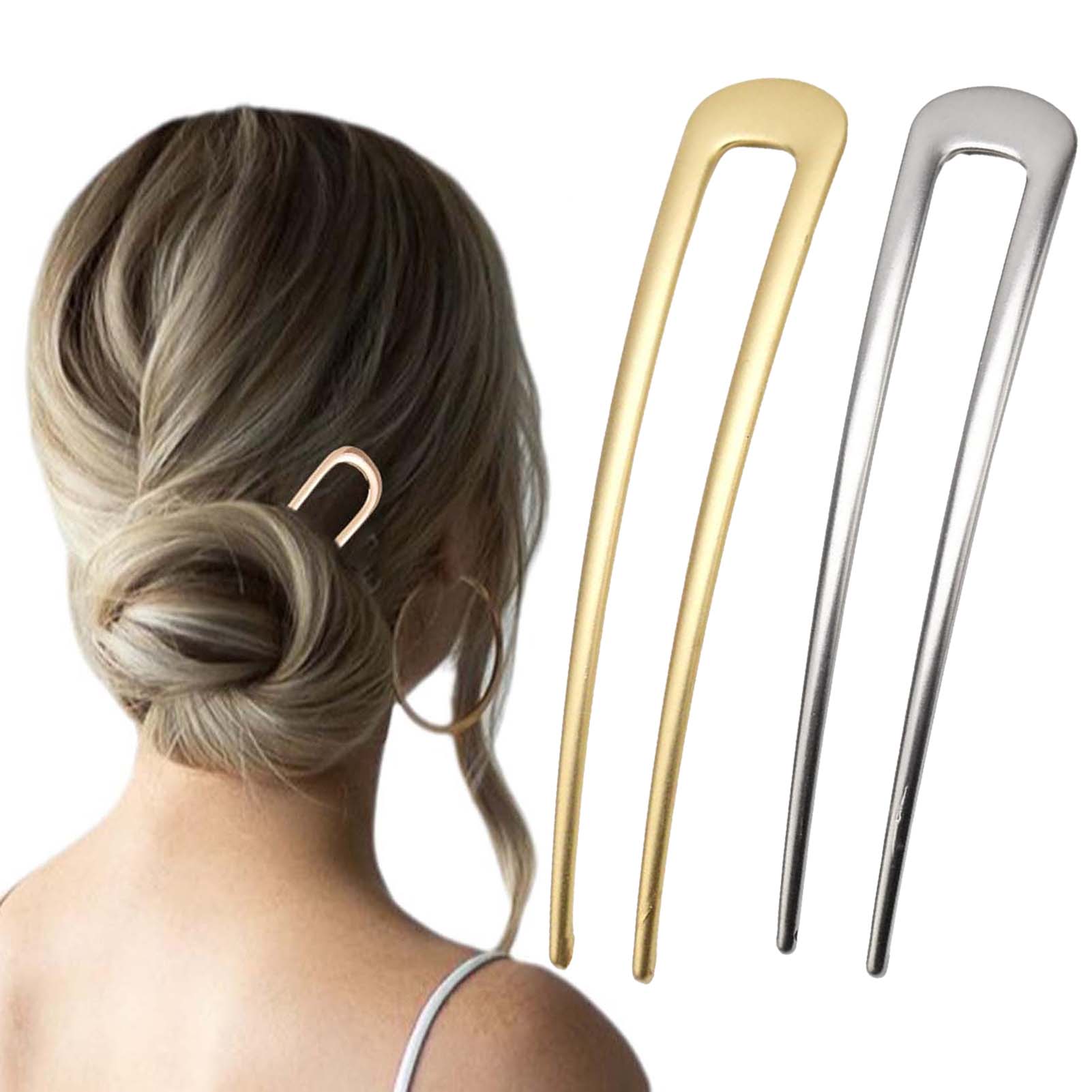 Hair Care Guide - กิ๊บติดผมรูปตัวยูแบบฝรั่งเศส วินเทจ ทำจากโลหะ สำหรับผู้หญิง ผมหนา อุปกรณ์จัดแต่งทรงผม
