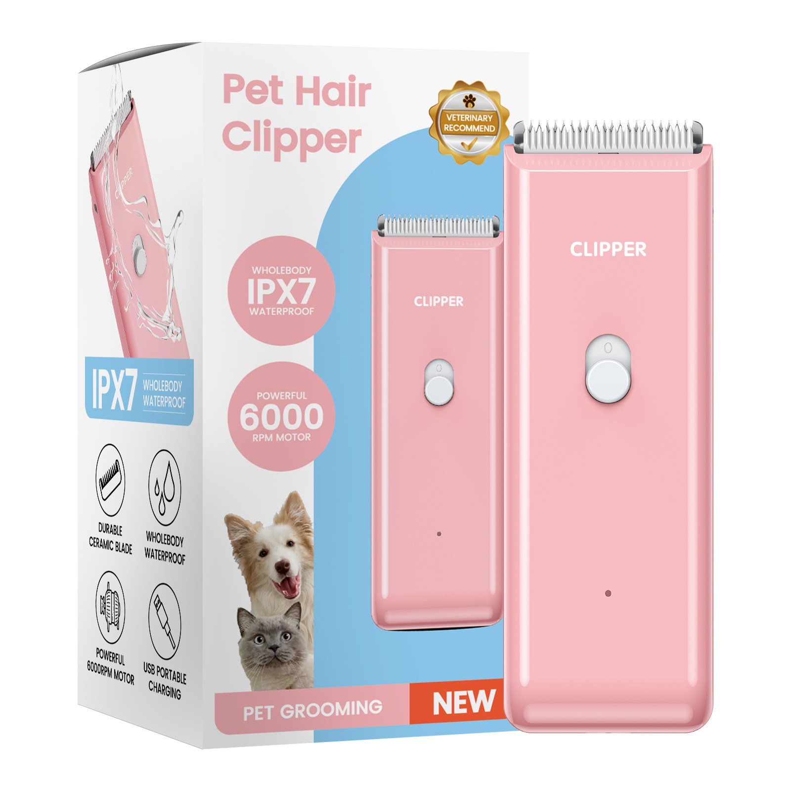 Hair Care Logo - การกรูมมิ่งที่ไร้ความกลัว! เครื่องตัดขนสัตว์เลี้ยงแบบกันน้ำมีมอเตอร์ที่เงียบสงบและใบมีดเซรามิกที่ปลอดภัย เลือกสีเพิ่มโลโก้เพื่อการดูแลที่มีสไตล์
