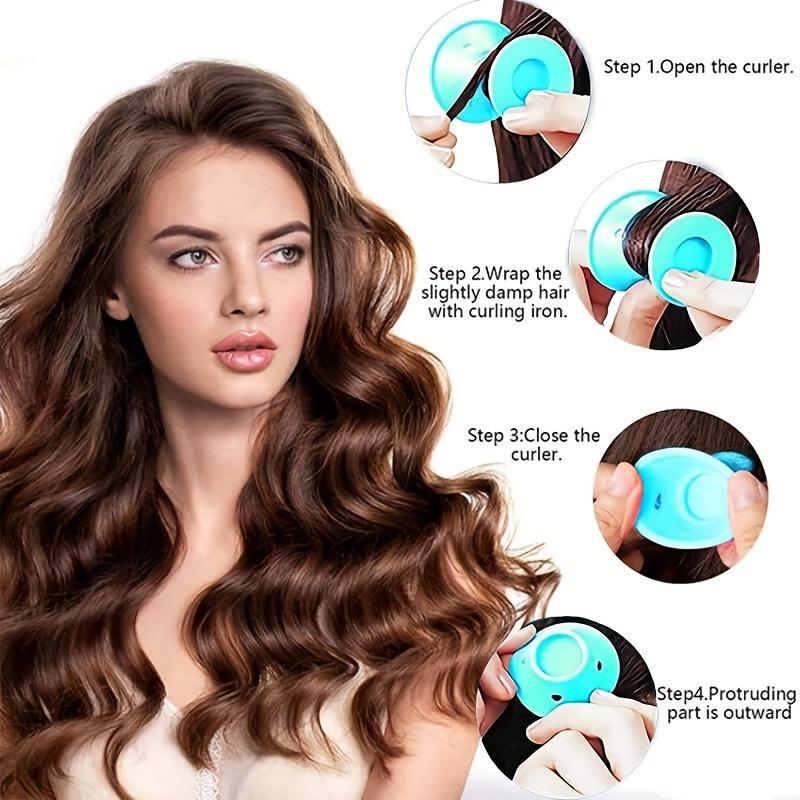 Hair Care For Curly Dry Hair - ที่ม้วนผม 10 ชิ้น ที่ม้วนผมซิลิโคนแบบไม่ใช้ความร้อน ที่ม้วนผมยางนุ่มแบบพกพา ไม่ใช้ความร้อน