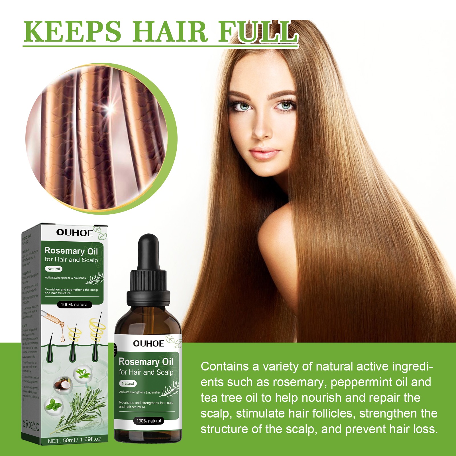 น้ำมันโรสแมรี่สำหรับการเจริญเต - Hair Care Ouai บทวิจารณ์และราคา