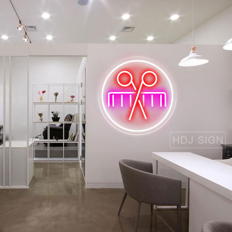 ป้ายไฟนีออน LED สำหรับร้านตัดผ - Hair Care Logo บทวิจารณ์และราคา
