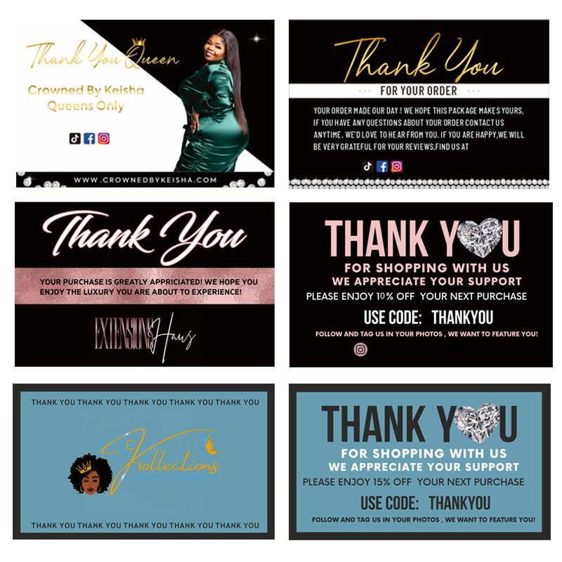 การ์ดขอบคุณธุรกิจแบบเฉพาะพร้อม - Hair Care Logo บทวิจารณ์และราคา